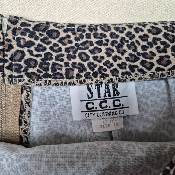 Star City Clothing Co Leopard Print Pencil Skirt Mini Skirt Sz 13 31/23 VINTAGE! - Picture 5 of 6